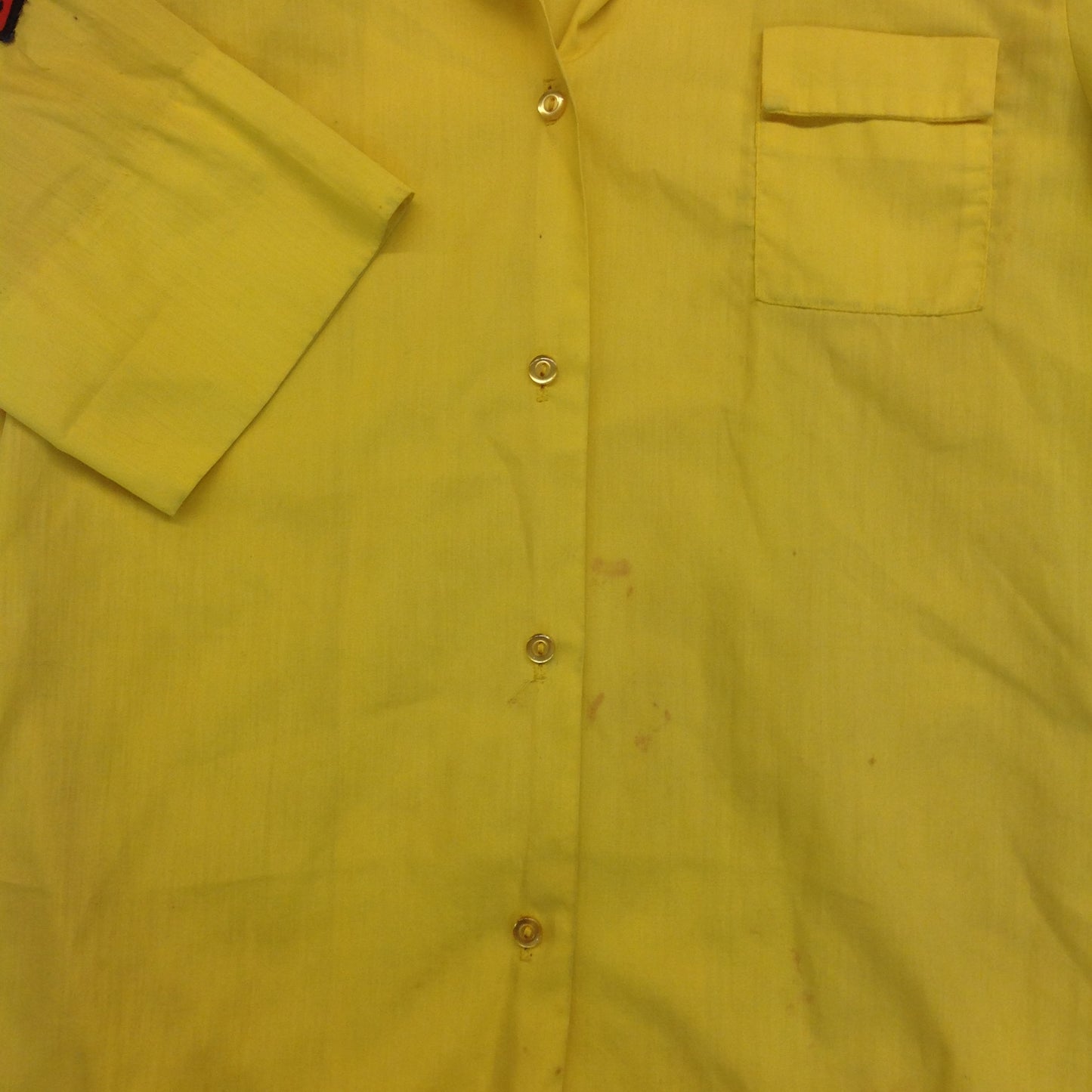 Vintage 1980 BSA Boy Scouts of America Yellow Uniform Shirt 34 Detroit Area Council Michigan 1909 Den 1 Honor Unit