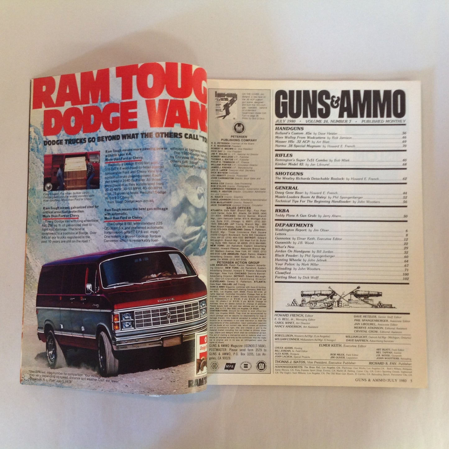 Vintage Jul 1980 Guns & Ammo Magazine Exclusive: Gas-Operated .45 ACP Pistol/Carbine