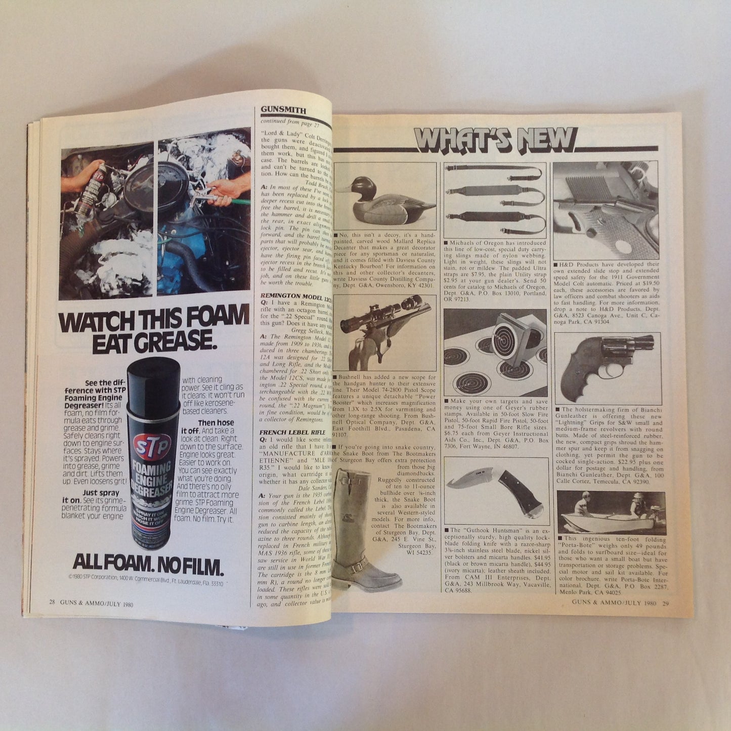 Vintage Jul 1980 Guns & Ammo Magazine Exclusive: Gas-Operated .45 ACP Pistol/Carbine