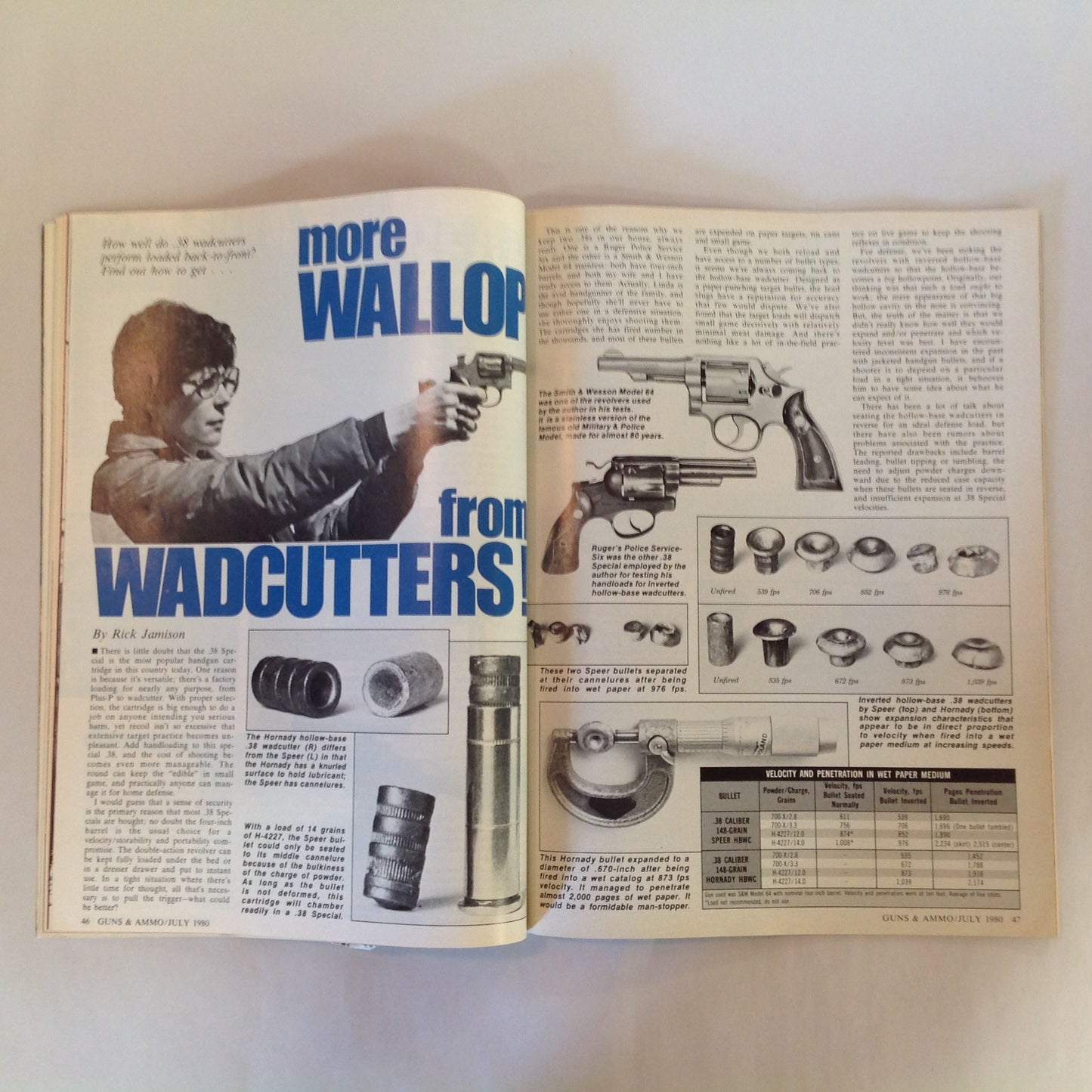 Vintage Jul 1980 Guns & Ammo Magazine Exclusive: Gas-Operated .45 ACP Pistol/Carbine