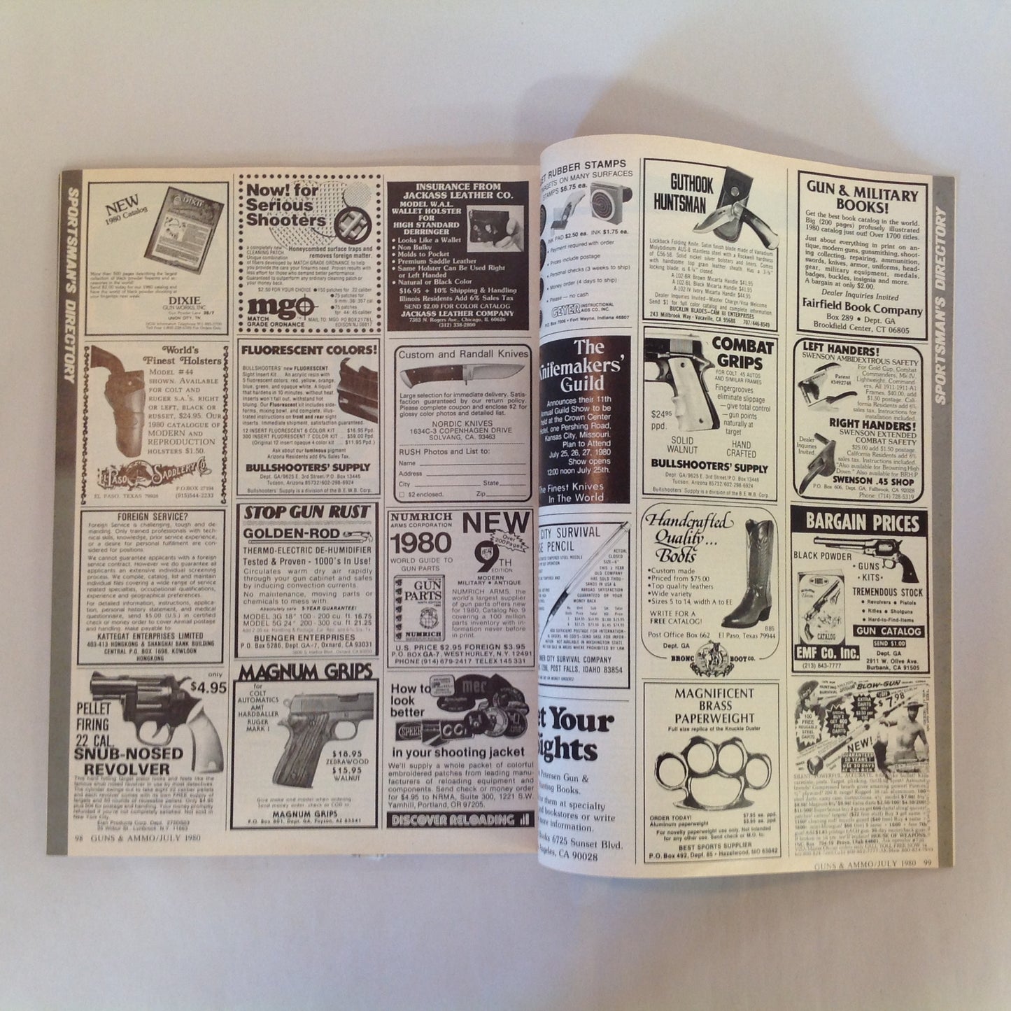 Vintage Jul 1980 Guns & Ammo Magazine Exclusive: Gas-Operated .45 ACP Pistol/Carbine