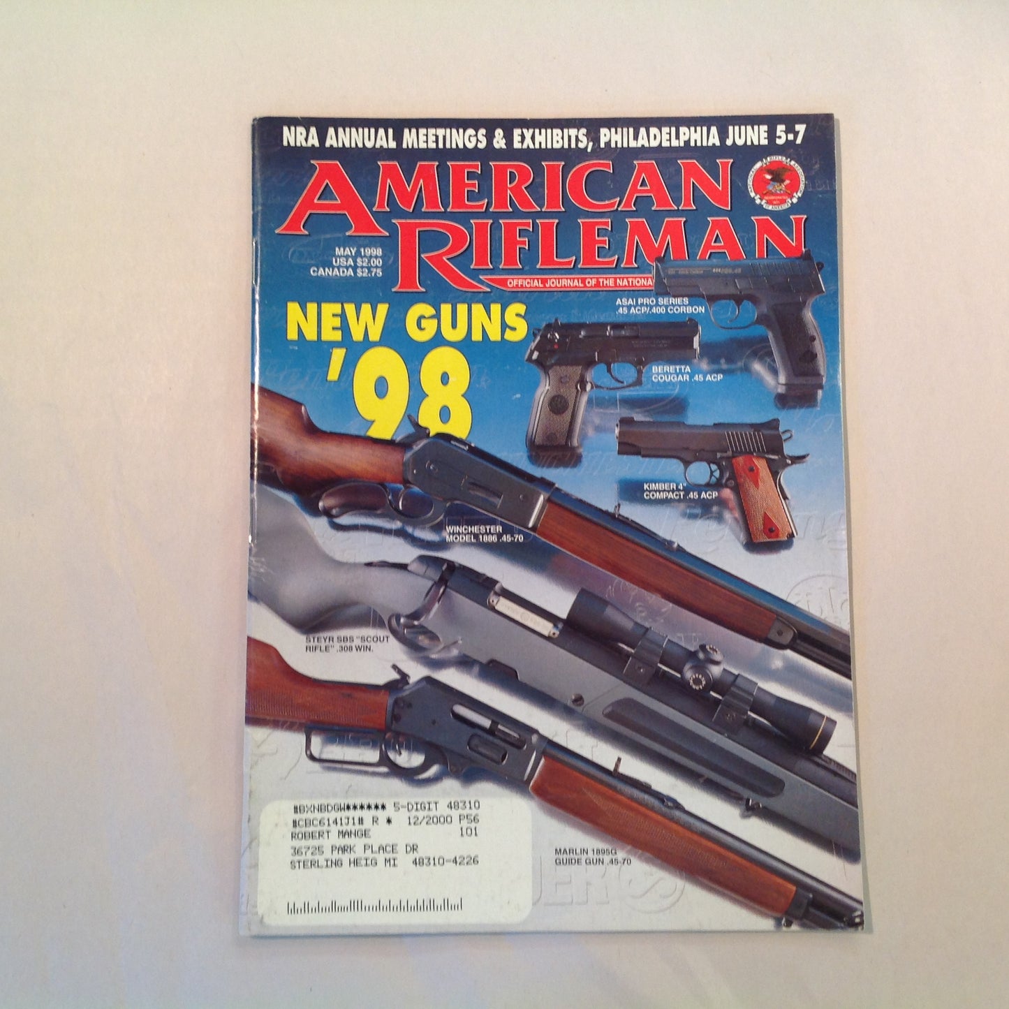 Vintage May 1998 American Rifleman Magazine New Guns '98