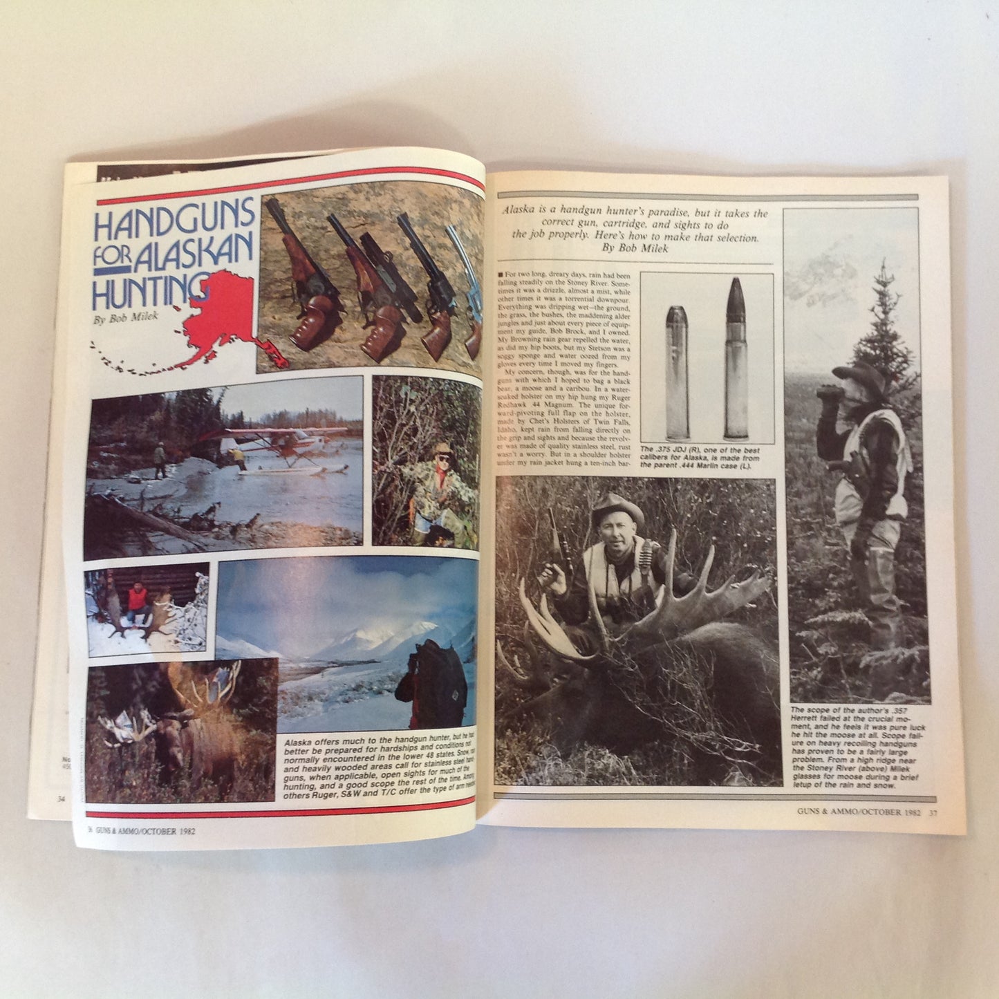 Vintage Oct 1982 Guns & Ammo Magazine Colt's Stainless Python Peacemakers Combat .38 Agent