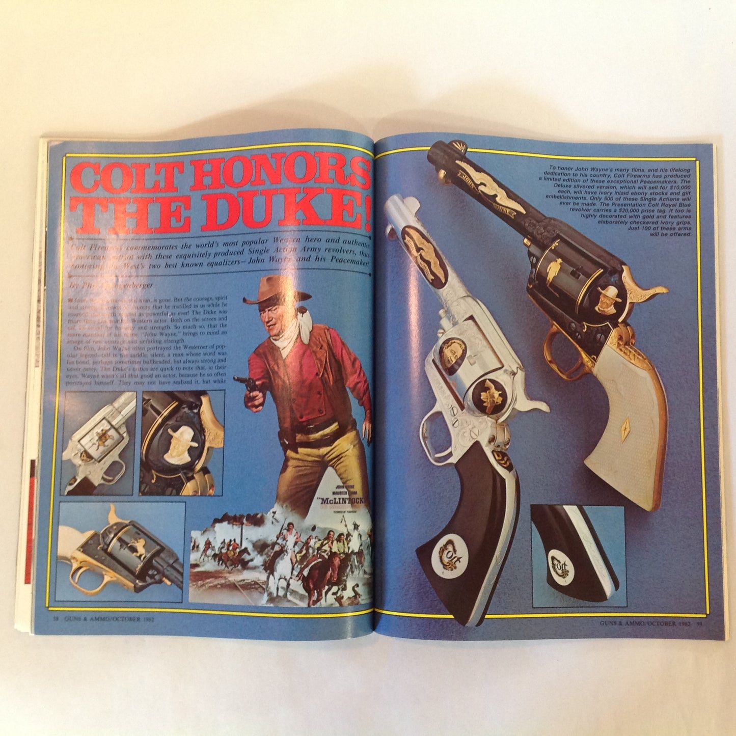 Vintage Oct 1982 Guns & Ammo Magazine Colt's Stainless Python Peacemakers Combat .38 Agent