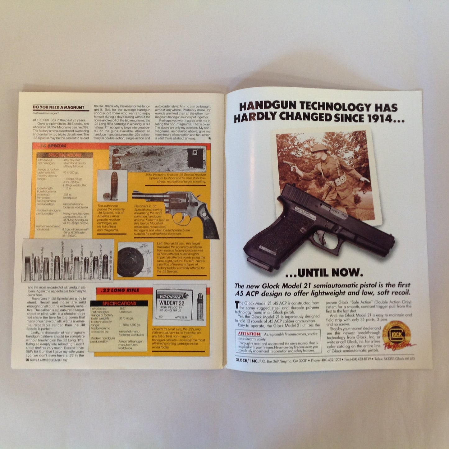 Vintage Dec 1991 Guns & Ammo Magazine Is the 9mm Dead?