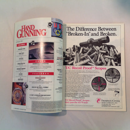 Vintage Jul/Aug 1992 Hand Gunning Magazine Double Take Browning Switchblade BDM Olympic 92 Webley Trench War