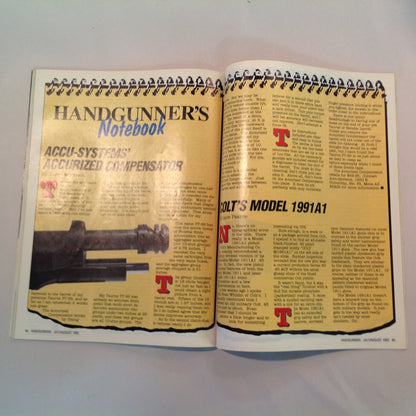 Vintage Jul/Aug 1992 Hand Gunning Magazine Double Take Browning Switchblade BDM Olympic 92 Webley Trench War