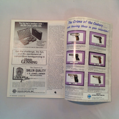 Vintage Jul/Aug 1992 Hand Gunning Magazine Double Take Browning Switchblade BDM Olympic 92 Webley Trench War