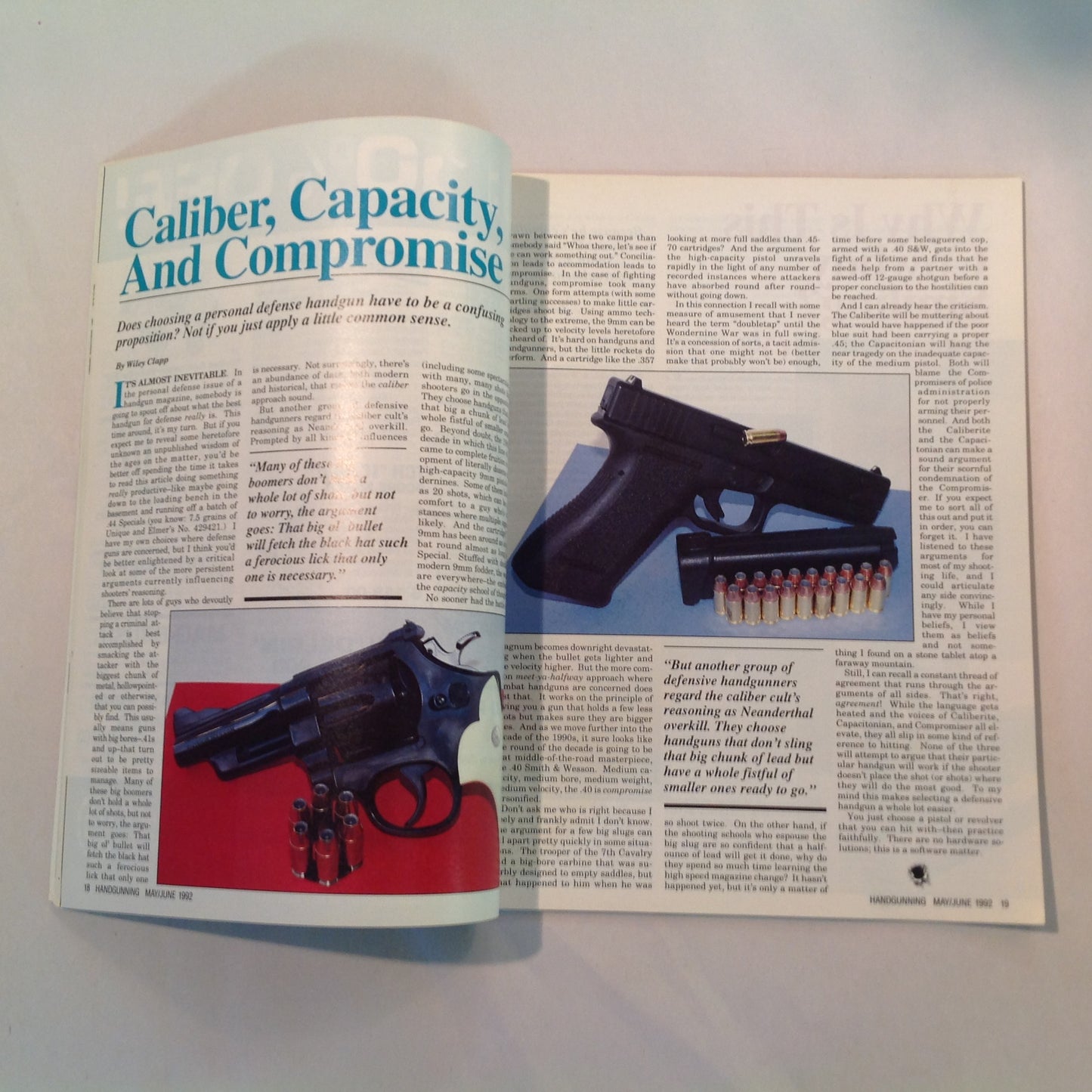 Vintage May/Jun 1992 Hand Gunning Magazine Self-Defense Up Close and Personal Civilian Gun Carry? New Defense Guns