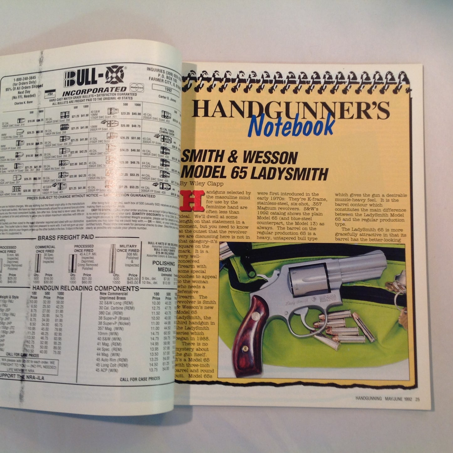 Vintage May/Jun 1992 Hand Gunning Magazine Self-Defense Up Close and Personal Civilian Gun Carry? New Defense Guns