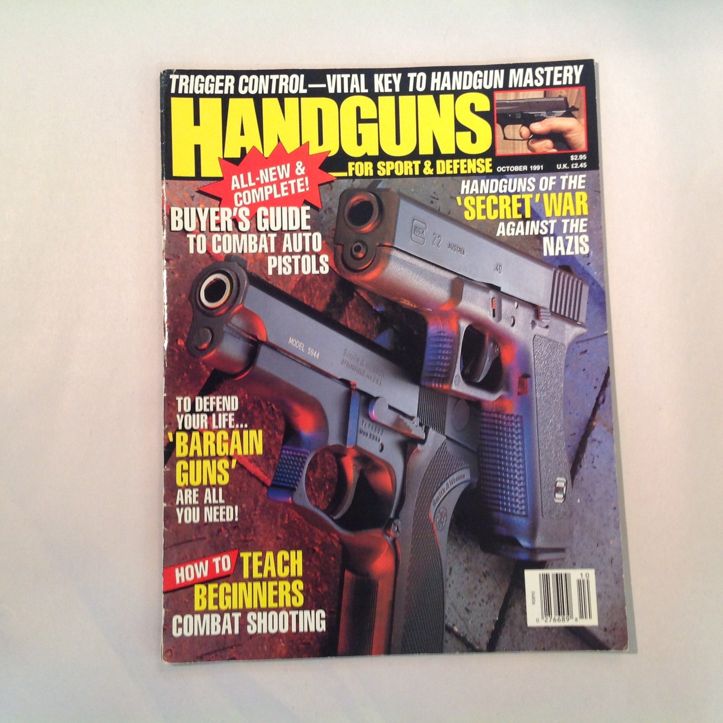 Vintage Oct 1991 Handguns For Sport and Defense Magazine All New & Complete Buyer's Guide Combat Auto Pistols