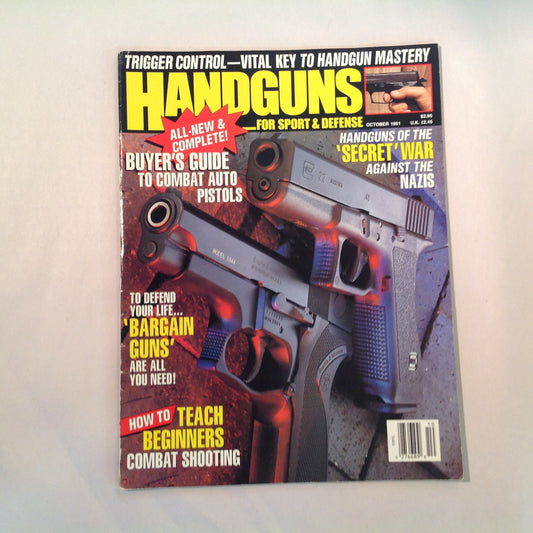 Vintage Oct 1991 Handguns For Sport and Defense Magazine All New & Complete Buyer's Guide Combat Auto Pistols