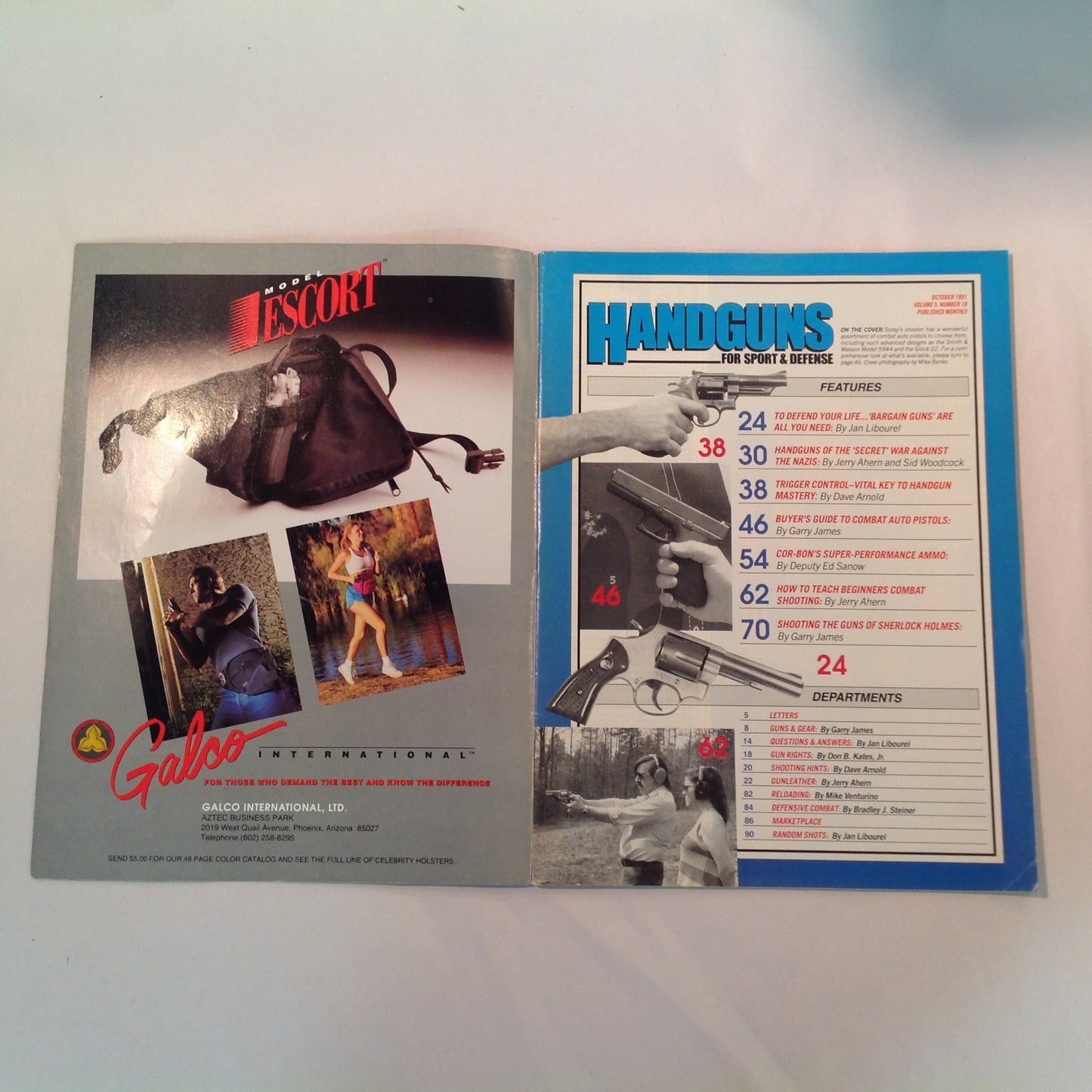 Vintage Oct 1991 Handguns For Sport and Defense Magazine All New & Complete Buyer's Guide Combat Auto Pistols