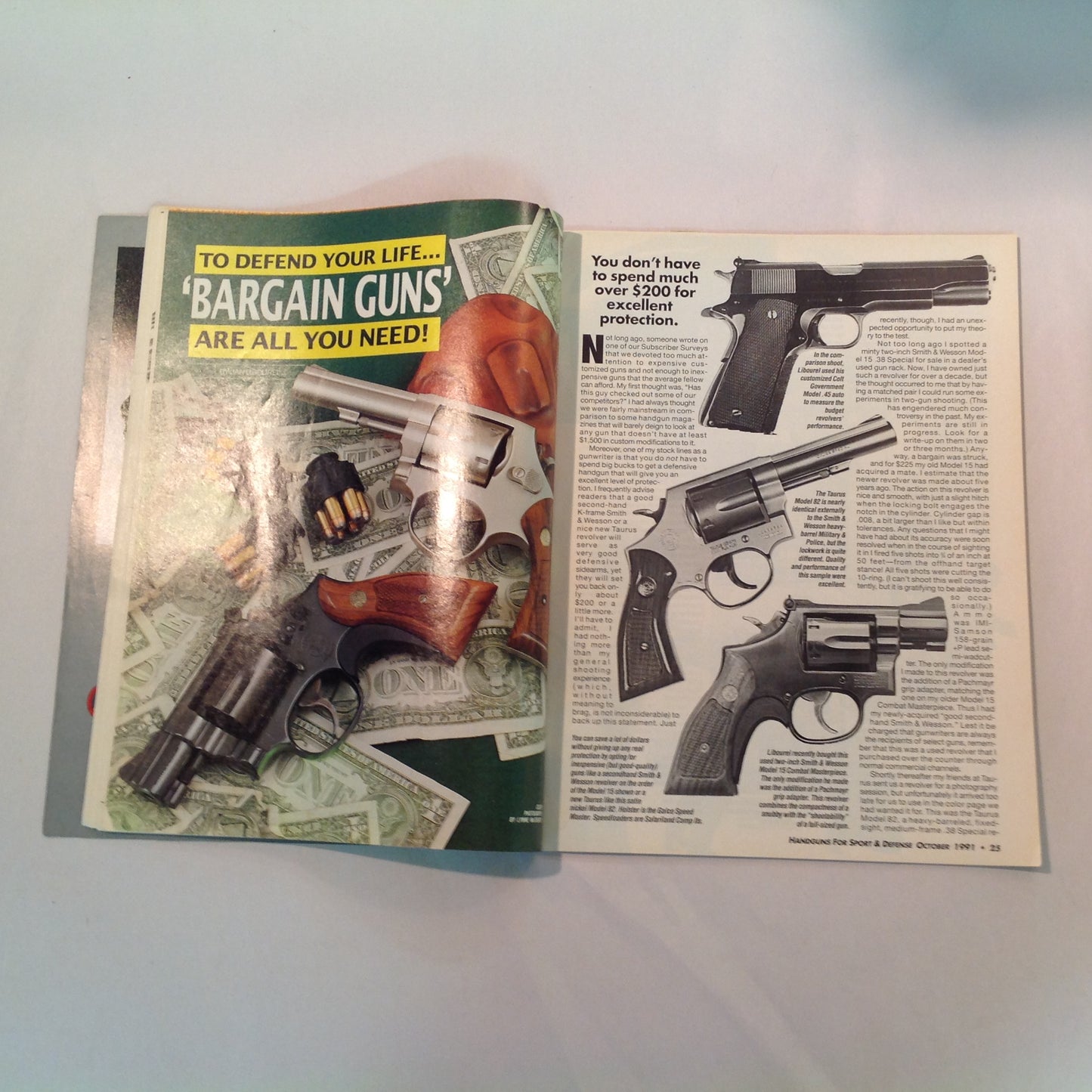 Vintage Oct 1991 Handguns For Sport and Defense Magazine All New & Complete Buyer's Guide Combat Auto Pistols