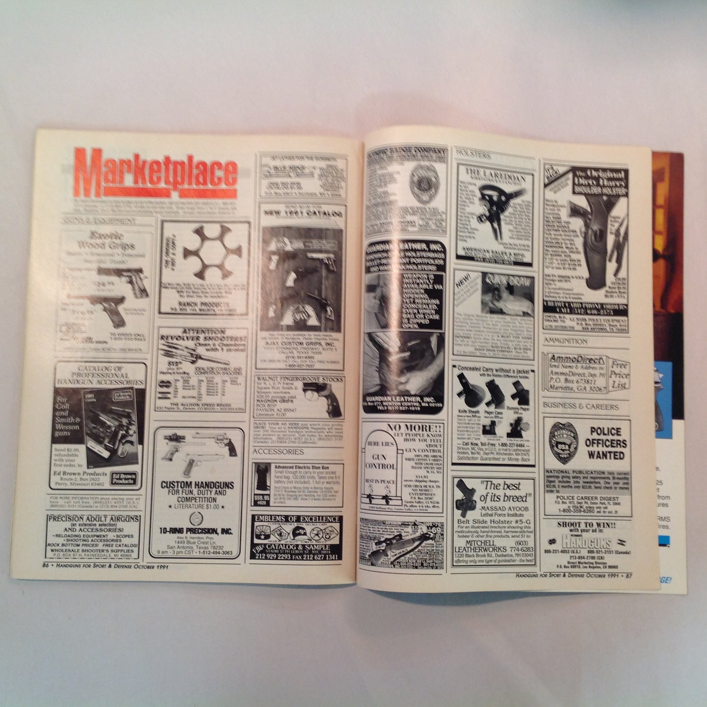 Vintage Oct 1991 Handguns For Sport and Defense Magazine All New & Complete Buyer's Guide Combat Auto Pistols