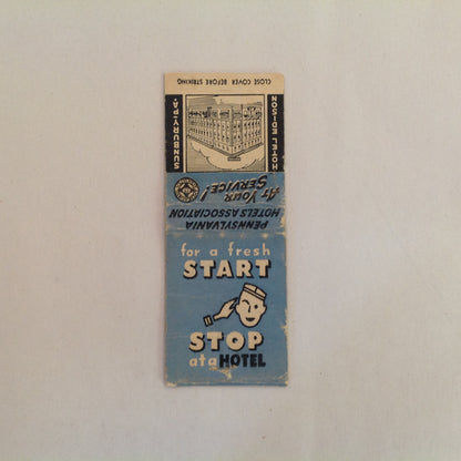 Vtg Matchbook Cover Hotel Edison Sunbury Pennsylvania Hub of Central PA Modern!