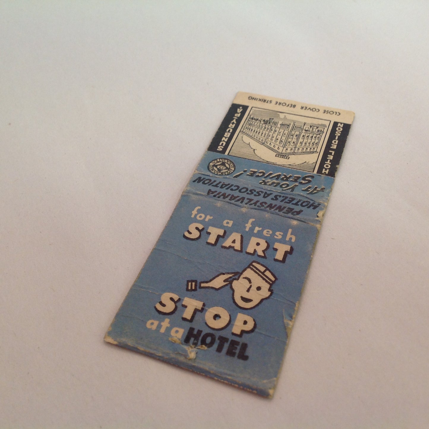 Vtg Matchbook Cover Hotel Edison Sunbury Pennsylvania Hub of Central PA Modern!