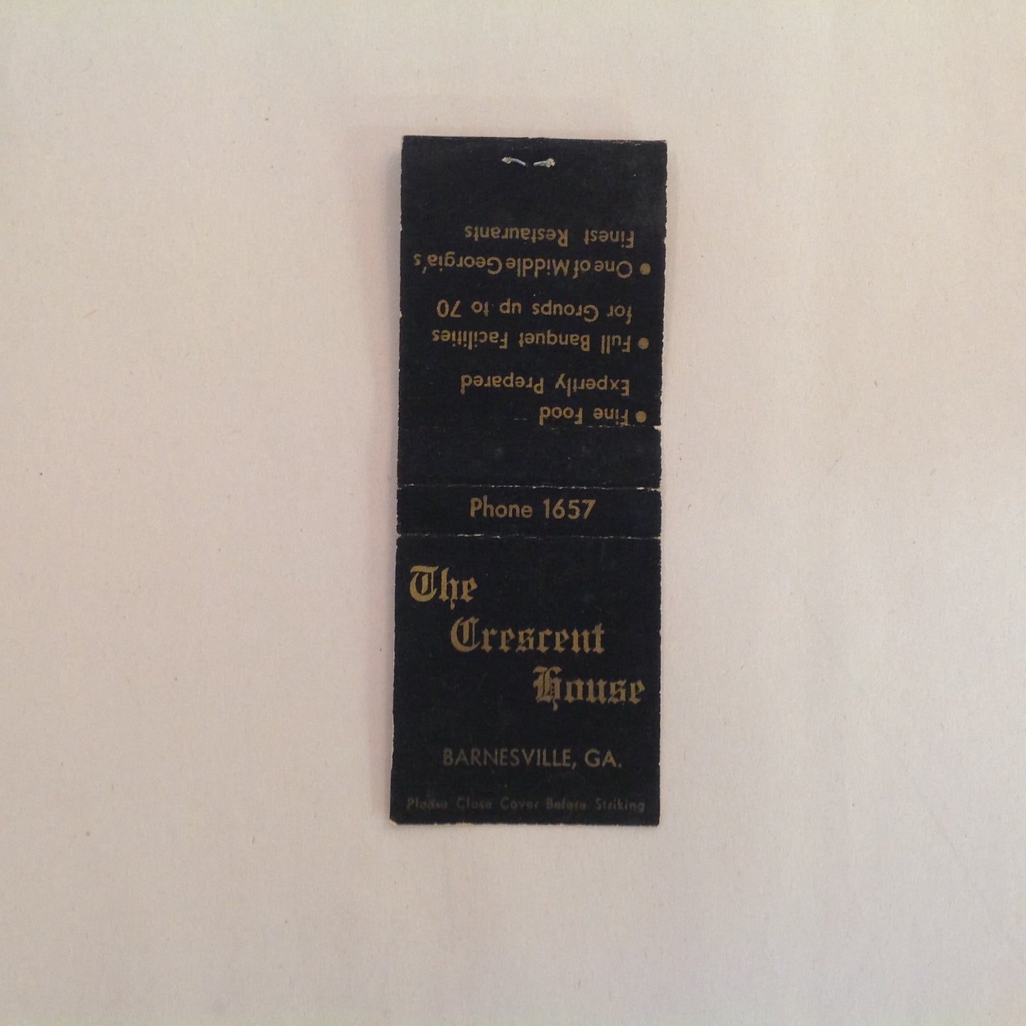 Vintage Matchbook Cover The Crescent House Middle Georgia's Finest Barnesville GA