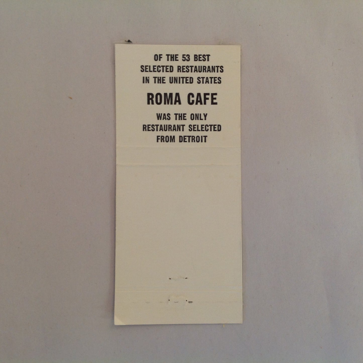 Vintage Matchbook Cover Roma Cafe Detroit's Oldest Italian Restaurant Beer Liquor MI