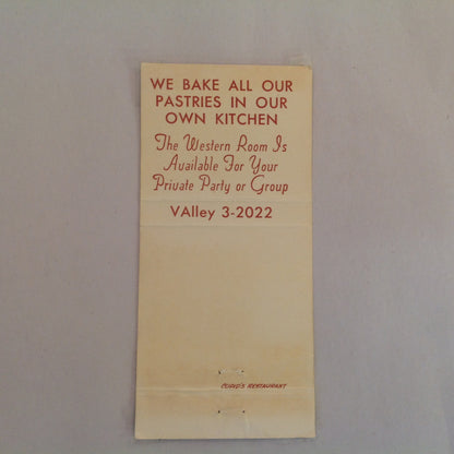 Vintage Matchbook Cover Cupid's Restaurant Detroit 13 Visit Our New Western Room MI