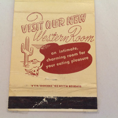 Vintage Matchbook Cover Cupid's Restaurant Detroit 13 Visit Our New Western Room MI