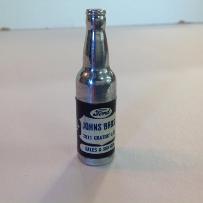 Vintage 1940's KEM Novelty Beer Bottle Lighter Unused Unfired Johns Bros Ford Service Station Gratiot Detroit