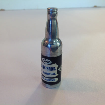 Vintage 1940's KEM Novelty Beer Bottle Lighter Unused Unfired Johns Bros Ford Service Station Gratiot Detroit