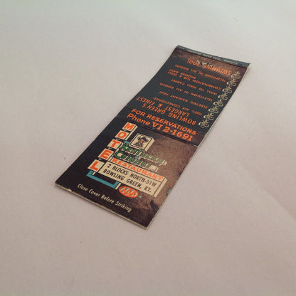 Vintage Matchbook Cover Kentucky Colonel Motel Restaurant Bowling Green Largest KY