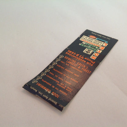 Vintage Matchbook Cover Kentucky Colonel Motel Restaurant Bowling Green Largest KY