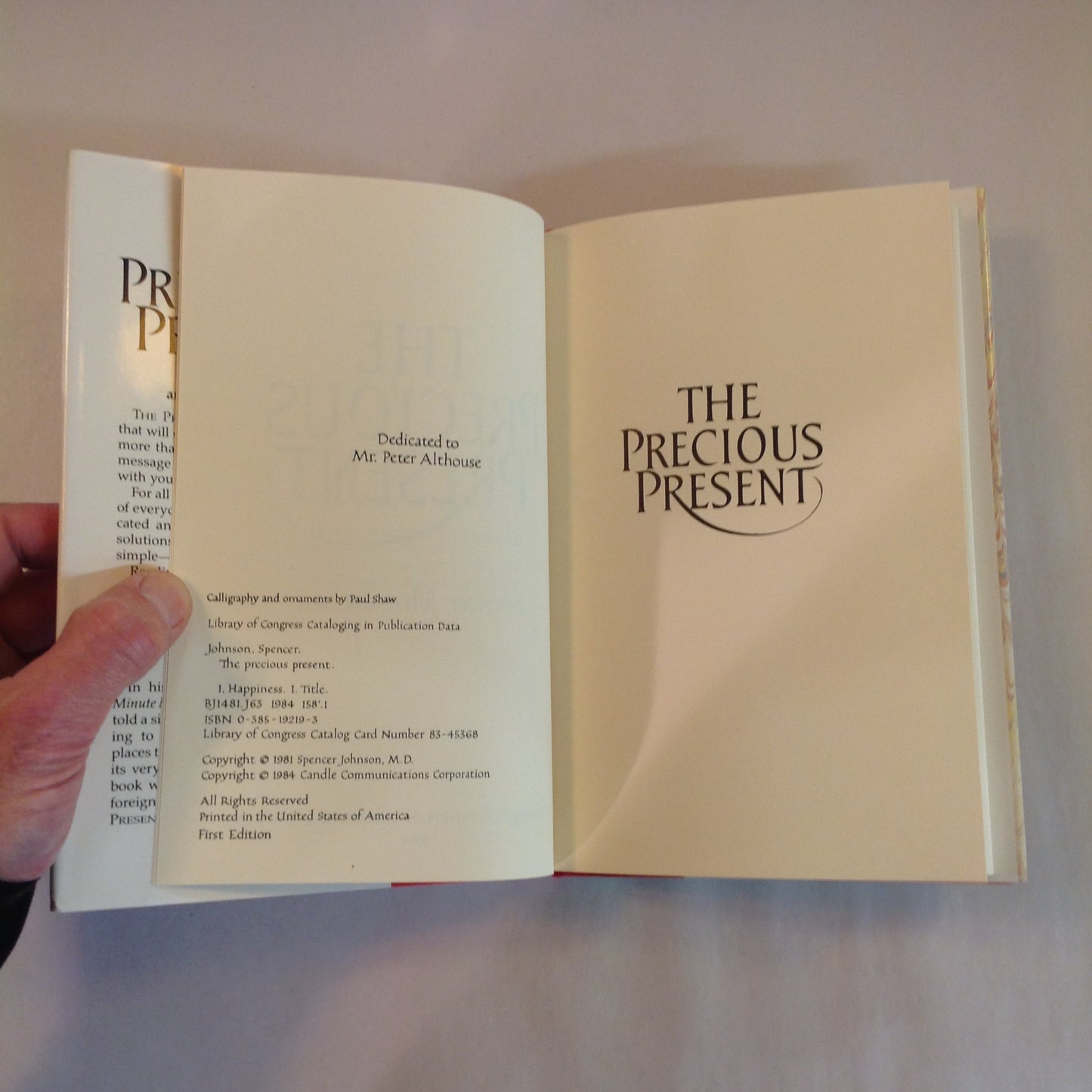 Vintage 1984 Hardcover The Precious Present Spencer Johnson MD Gift Edition