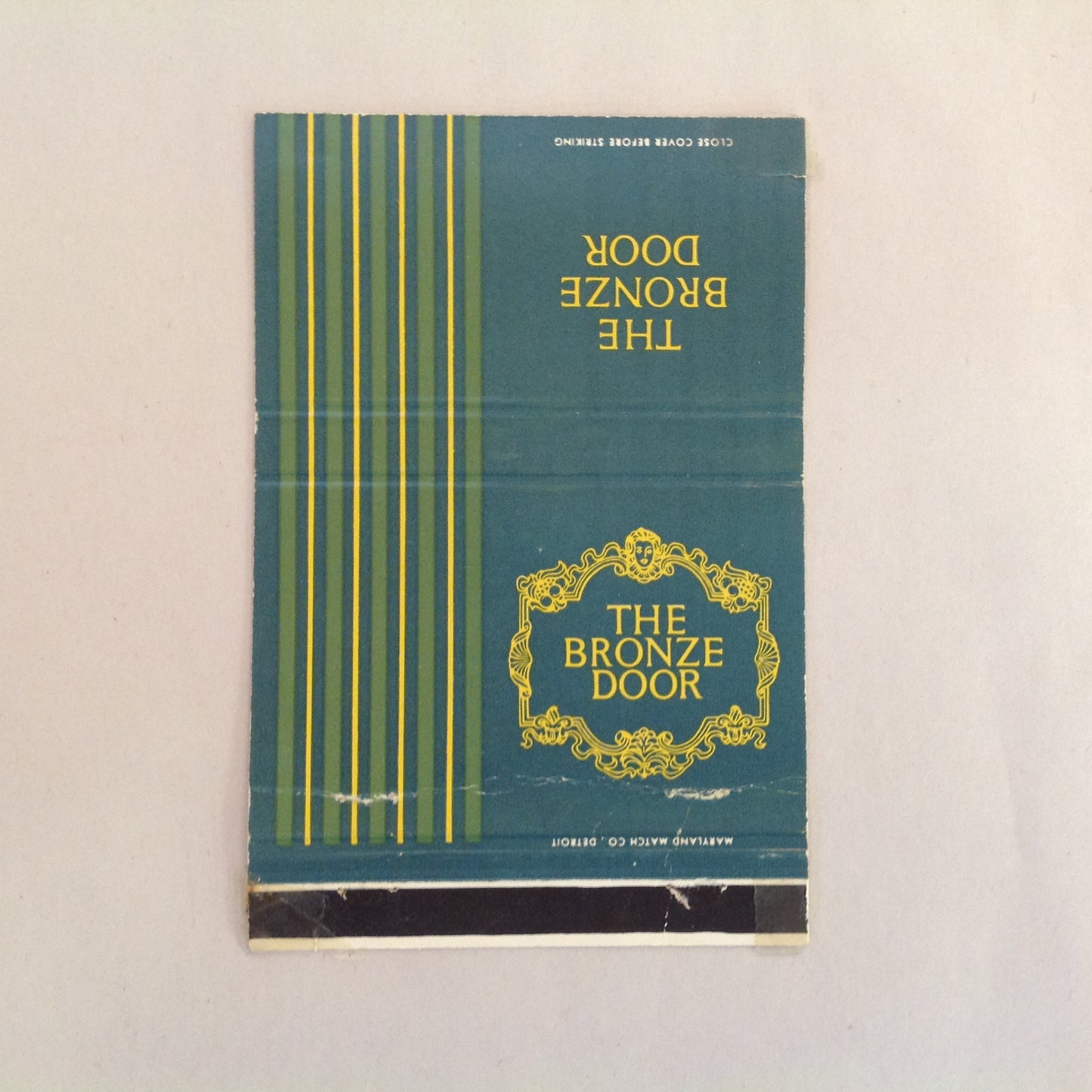 Vtg Matchbook Cover The Bronze Door Restaurant Kercheval Grosse Pointe Farms MI