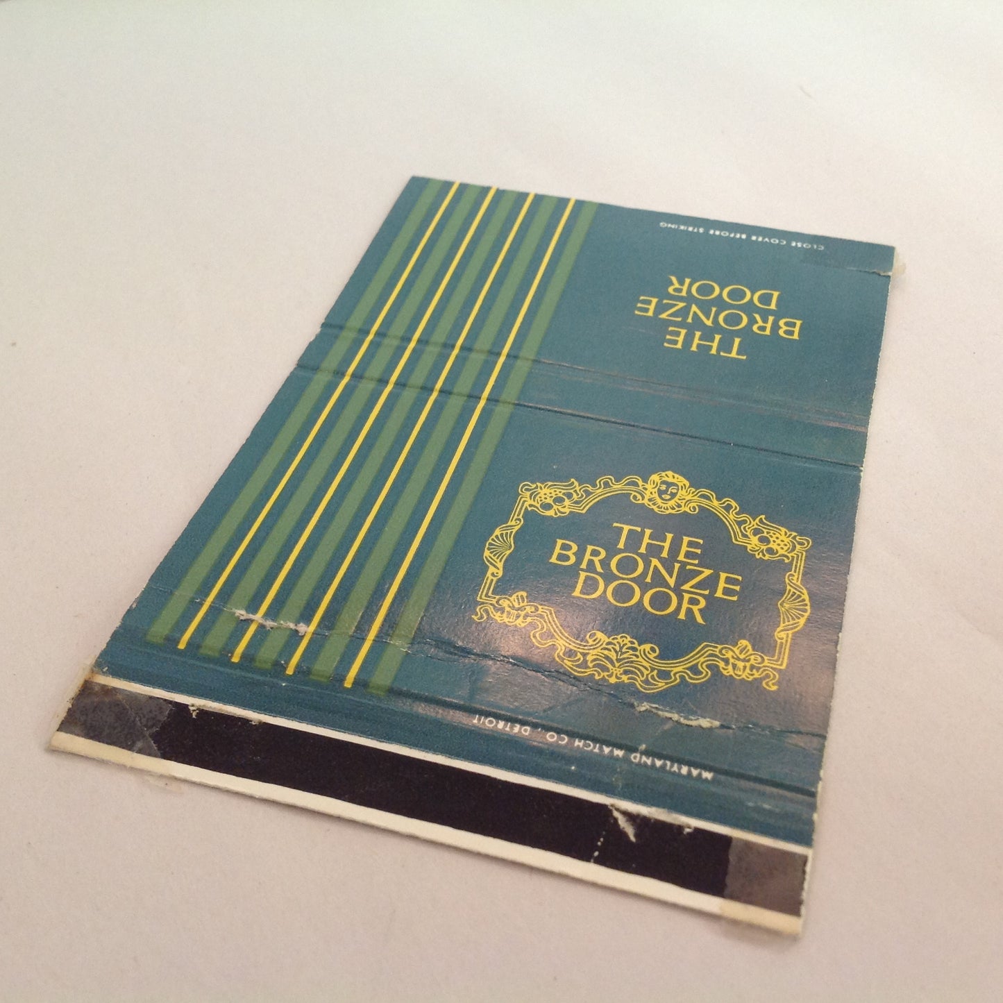 Vtg Matchbook Cover The Bronze Door Restaurant Kercheval Grosse Pointe Farms MI