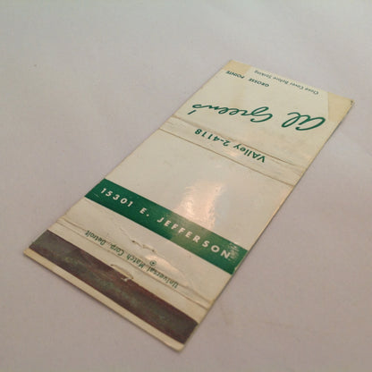 Vintage Matchbook Cover Al Green's Restaurant Grosse Pointe Michigan Jefferson
