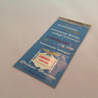 Vintage Matchbook Cover Zehnder's Family Restaurant Chicken Dinners Frankenmuth MI
