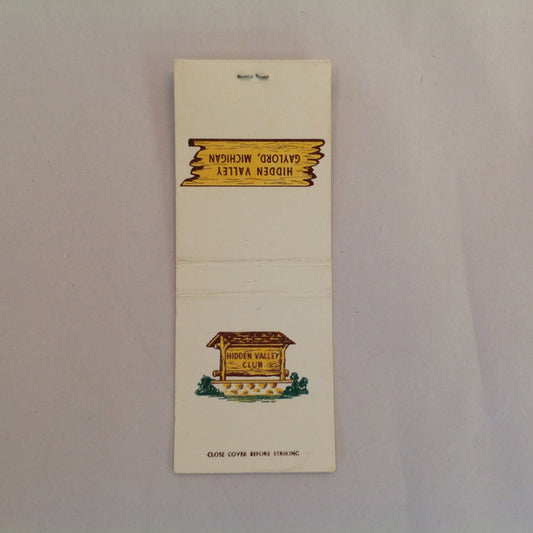 Vintage Matchbook Cover Hidden Valley Club Gaylord Michigan Golf Resort Alpine Motif