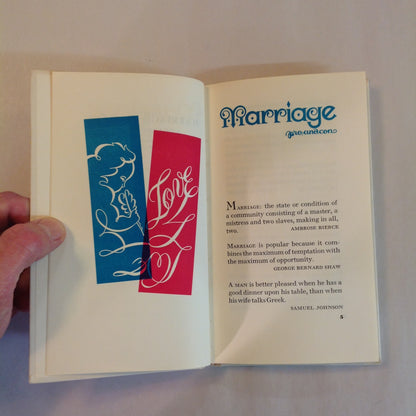 Vintage 1968 Hardcover Gift Book Marriage: Pros and Cons Peter Pauper Press