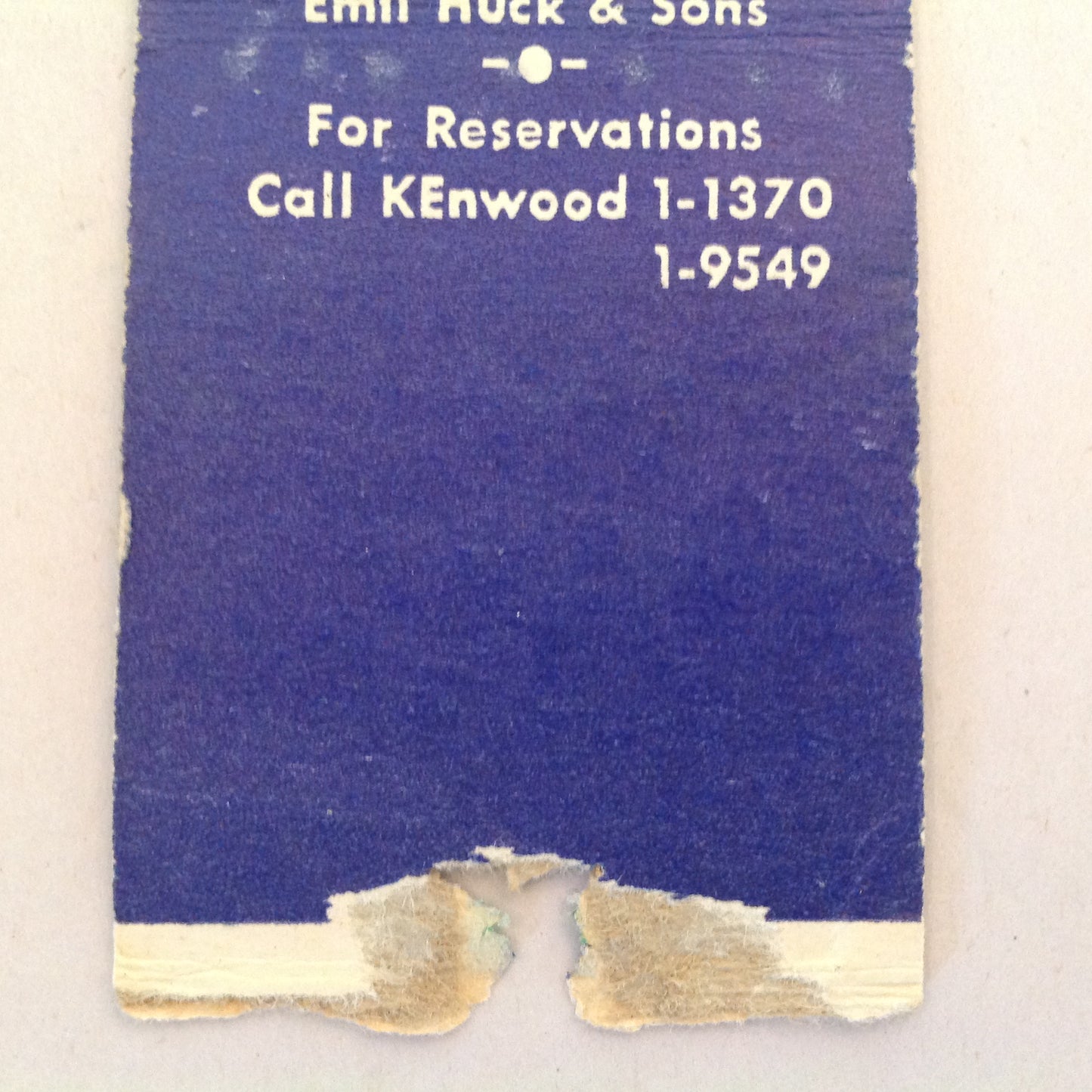 Vintage Matchbook Cover Emil Huck's Redford Inn Gd River Detroit Fish Frogs Steak MI