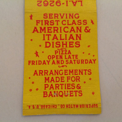 Vintage Matchbook Cover Giulio's Cafe First-Class Italian American Dishes Detroit MI