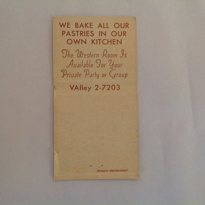 Vintage Matchbook Cover Cupid's Restaurant Detroit 13 Visit Our New Western Room MI