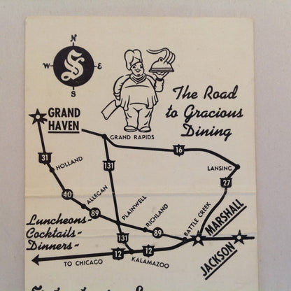 Vintage Matchbook Cover Schuler's Real Eatin' Marshall Grand Haven Jackson Michigan