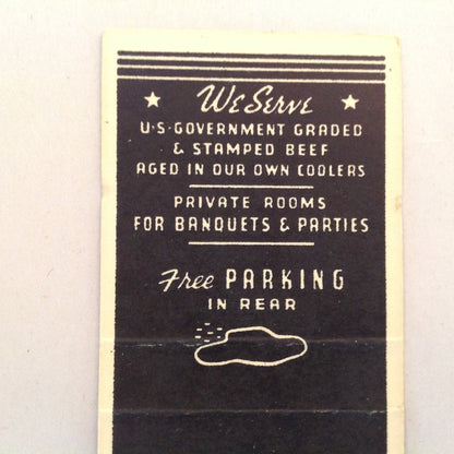 Vintage Matchbook Cover Carl's Bar Chop House Choicest Liquors Detroit Michigan MI