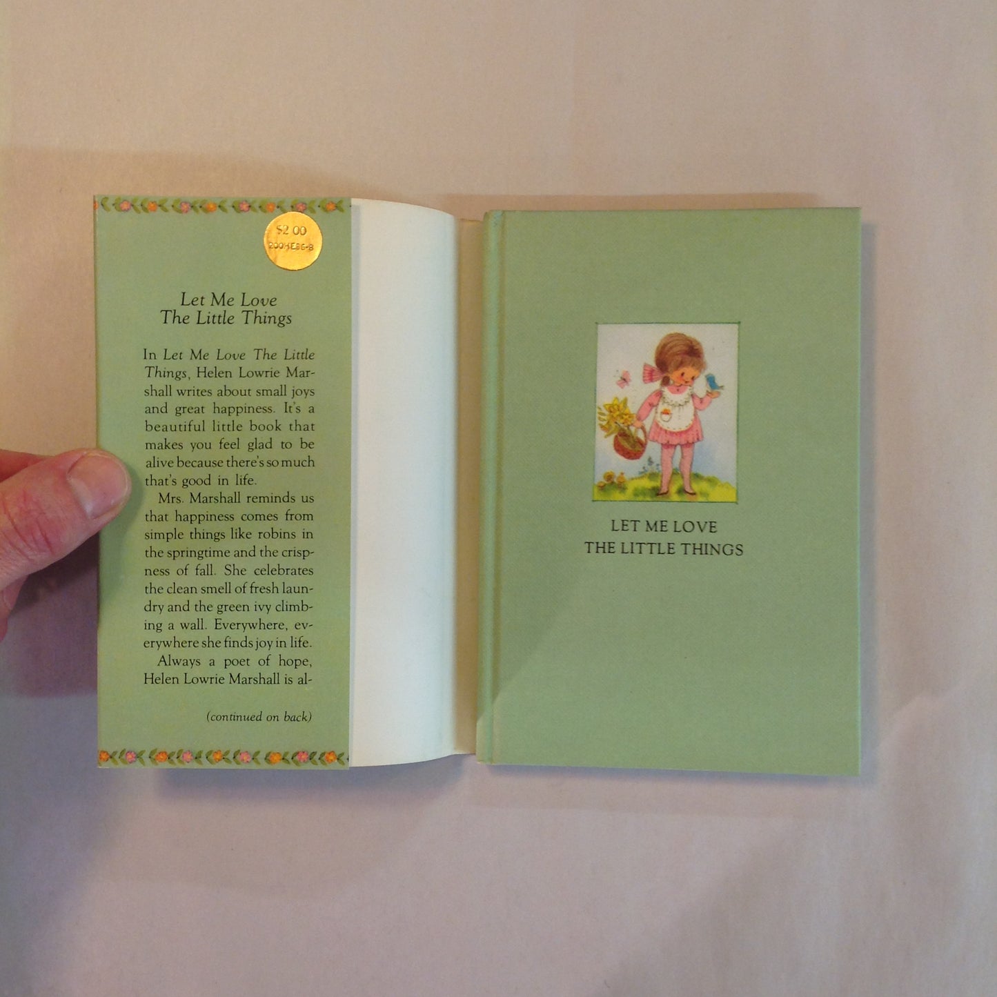 Vintage 1971 Hardcover Gift Book Let Me Love the Little Things Helen Lowrie Marshall