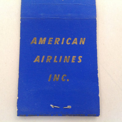 Vintage Matchbook Cover American Airlines Inc AA Eagle Monogram Logo Blue Plane
