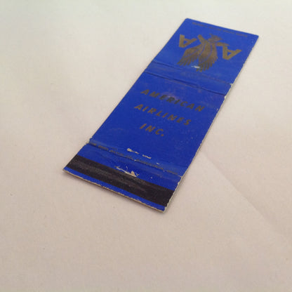 Vintage Matchbook Cover American Airlines Inc AA Eagle Monogram Logo Blue Plane
