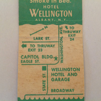 Vintage Matchbook Cover Hotel Wellington Albany New York Garage-IN Hospitality
