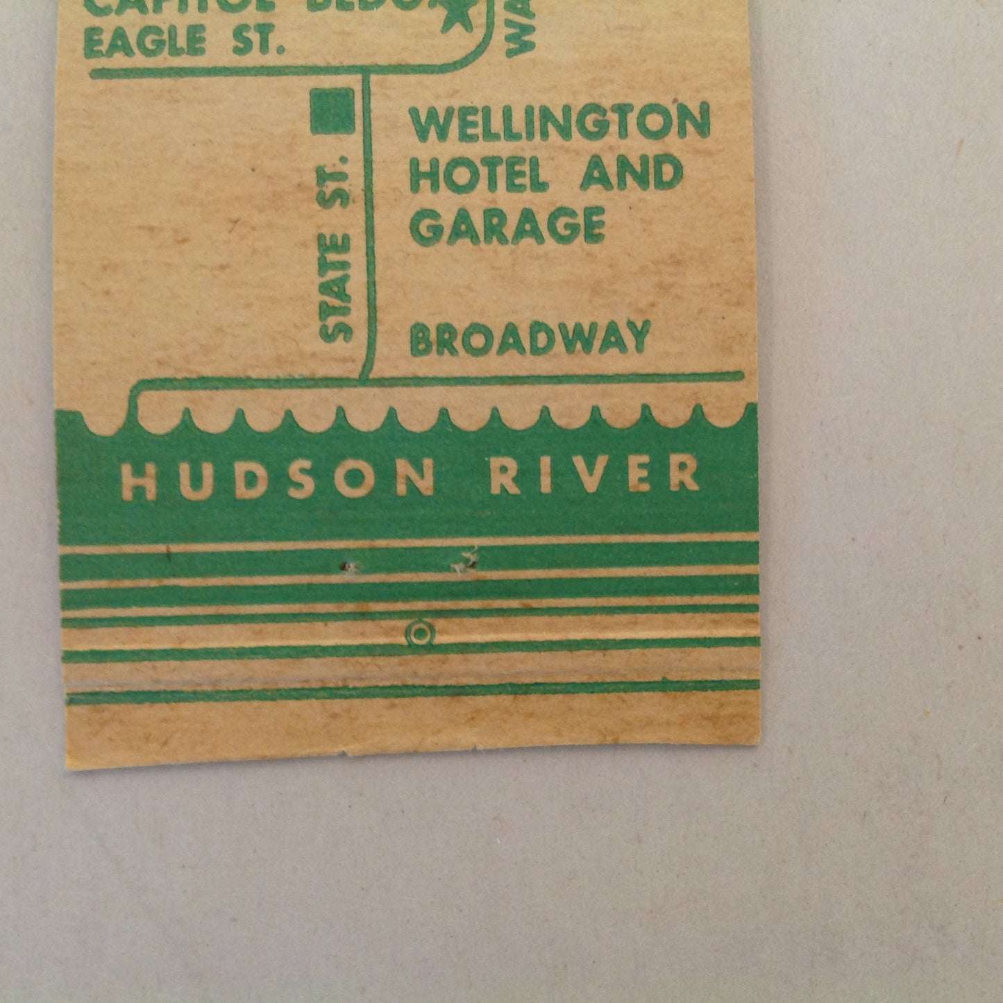 Vintage Matchbook Cover Hotel Wellington Albany New York Garage-IN Hospitality