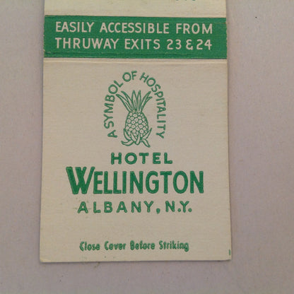 Vintage Matchbook Cover Hotel Wellington Albany New York Garage-IN Hospitality