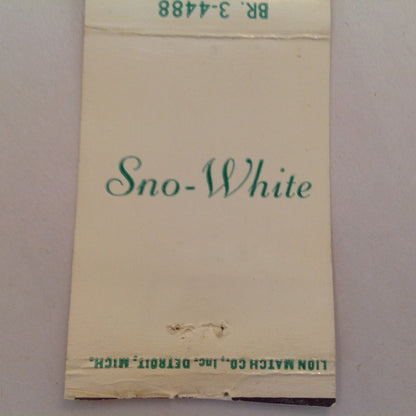 Vintage Matchbook Cover The Nau's Sno-White Dining Room Grand River Detroit Michigan