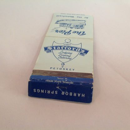 Vintage Matchbook Cover The Pier Stafford's Lodging Dining Catering Petoskey MI