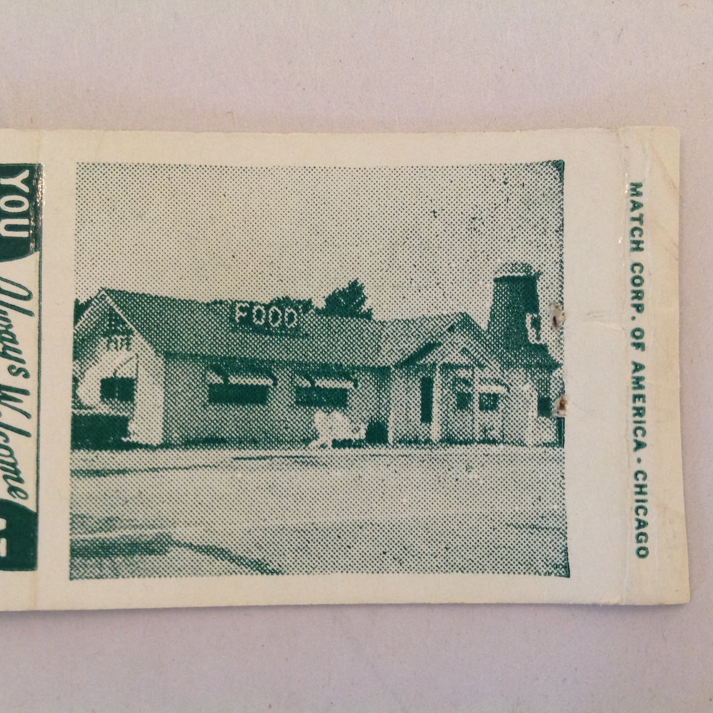 Vintage Matchbook Cover Mackinaw City Michigan Kenville's Cafe Railroad Pier Welcome